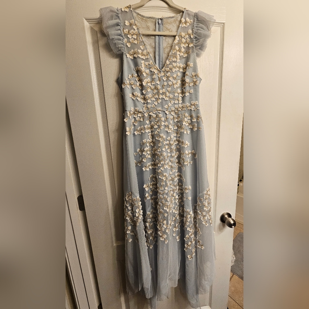 BCBGMaxAzria Light Blue Floral Dress